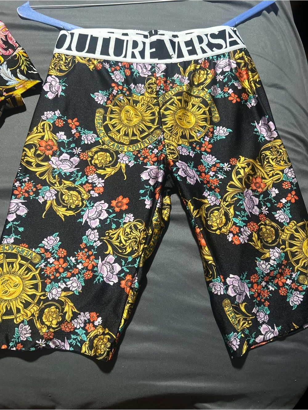 Versace couture Women’s  Black Floral Biker Shorts
